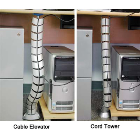 ELECTRIDUCT Vertical Flexible Cable Manager- Wire Elevator Cord Tower- Black WM-ED-CEX-BK